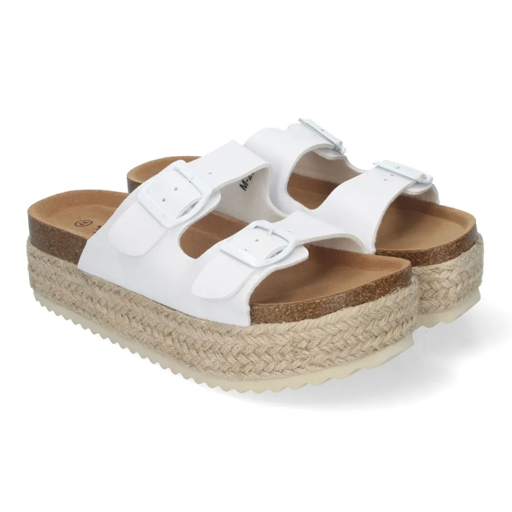 Sandalia de Plataforma para Mujer Cómodas y Elegantes Forradas de Yute con Planta Anatómica y Hebill