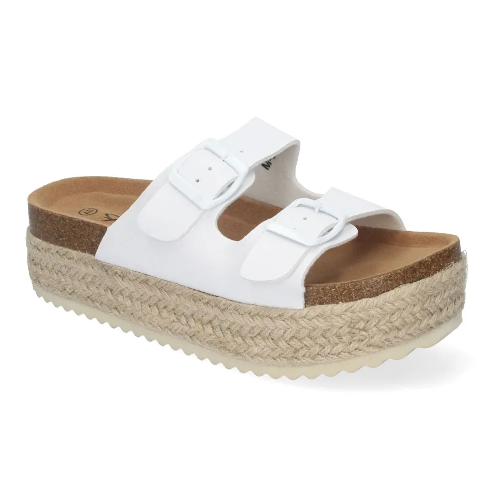 Sandalia de Plataforma para Mujer Cómodas y Elegantes Forradas de Yute con Planta Anatómica y Hebill