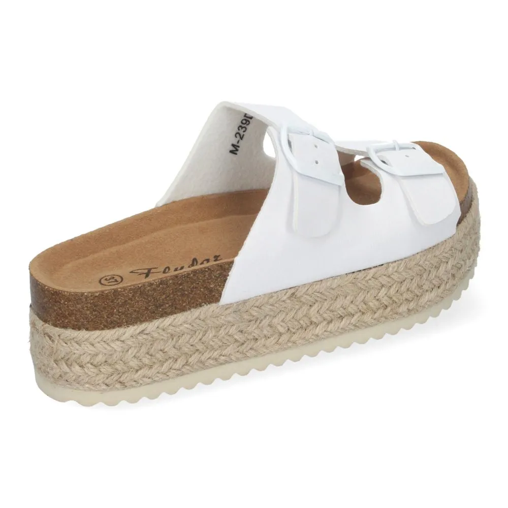 Sandalia de Plataforma para Mujer Cómodas y Elegantes Forradas de Yute con Planta Anatómica y Hebill