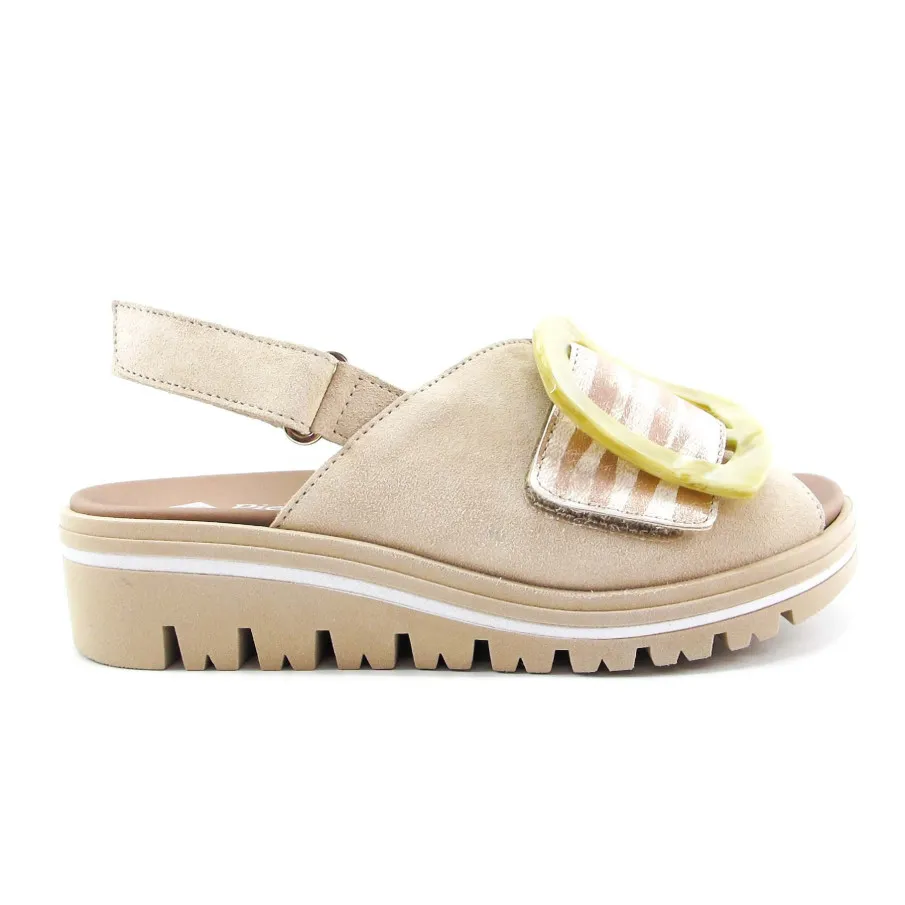 SANDALIA PIE SANTO MUJER BEIG