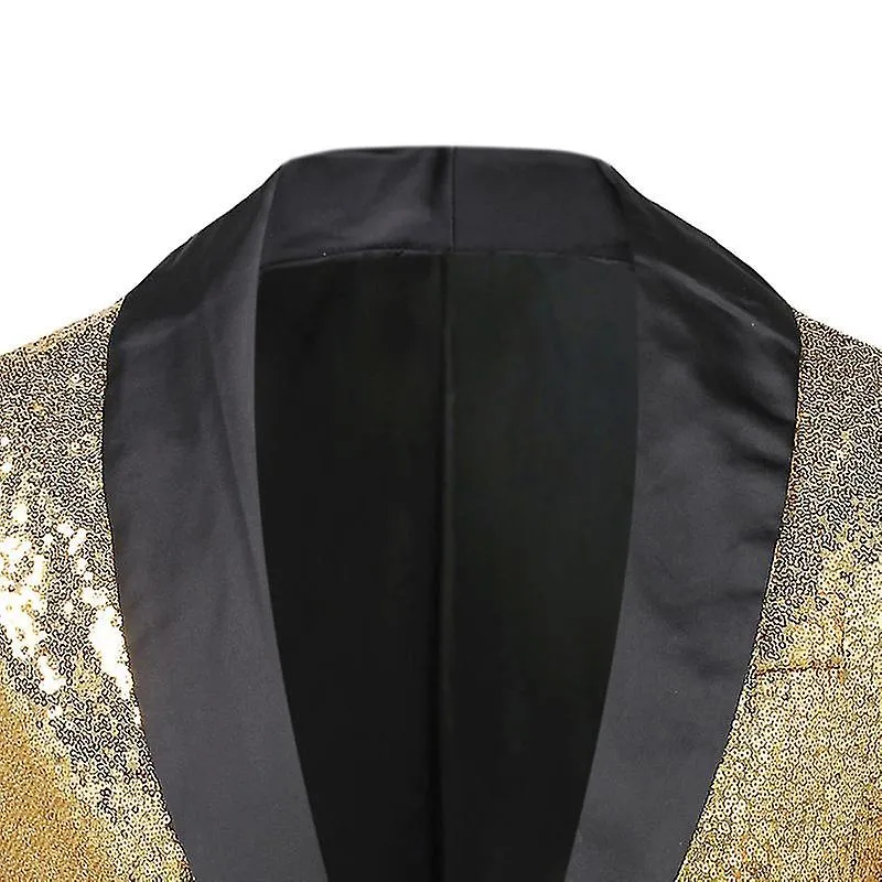 Sequin Tuxedo Tailcoat Hombre Swallowtail Suit Blazer Jacket Formal Dress Coat Cy