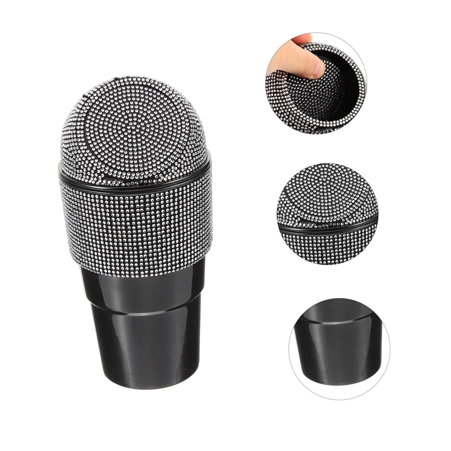 SEWOART Tapa para Soporte de Basura de Coche Cubo de Basura Automático para Coche Decoración con Diamantes de Imitación Almacena