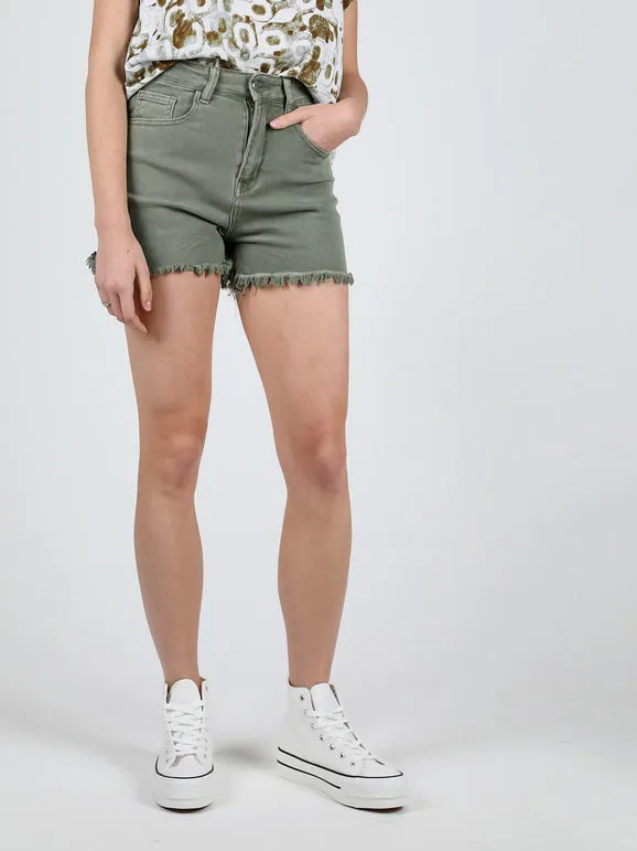 Sexy Sense Short de mujer con flecos de talle alto