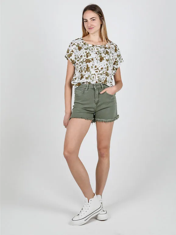 Sexy Sense Short de mujer con flecos de talle alto