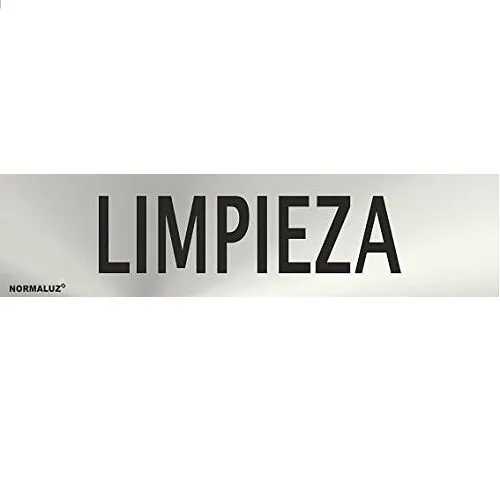 Señal Adhesiva Limpieza Acero Inoxidable 5x20 Cm  Gris