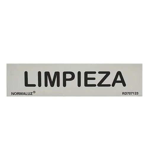 Señal Adhesiva Limpieza Acero Inoxidable 5x20 Cm  Gris