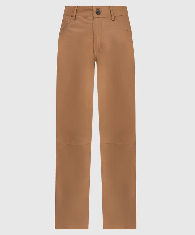 Simonetta Ravizza Xena Beige Leather Pants