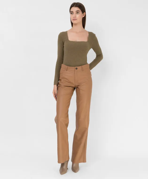 Simonetta Ravizza Xena Beige Leather Pants