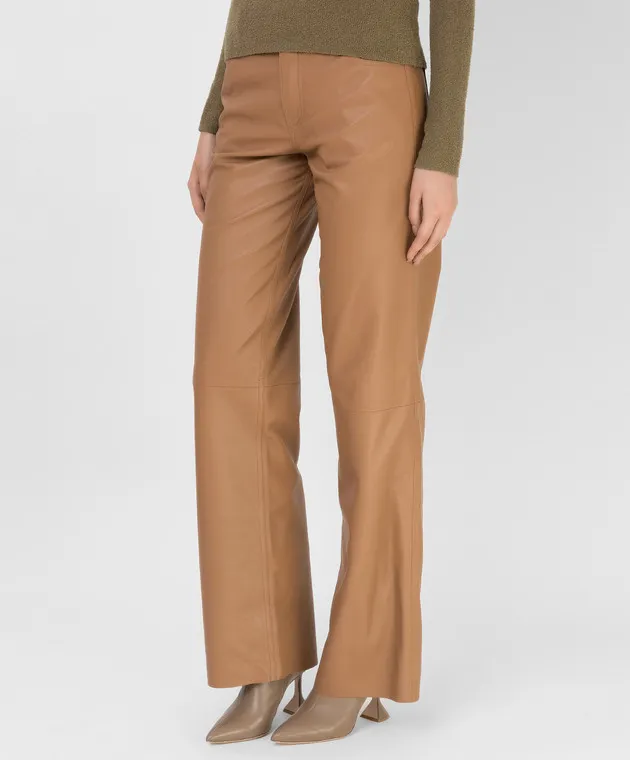 Simonetta Ravizza Xena Beige Leather Pants