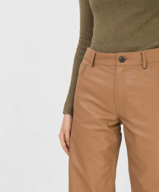 Simonetta Ravizza Xena Beige Leather Pants