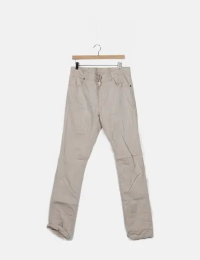 SKUNKFUNK  SKFK PANTALóN BEIGE CON RAYAS