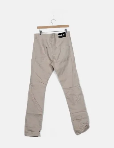 SKUNKFUNK  SKFK PANTALóN BEIGE CON RAYAS