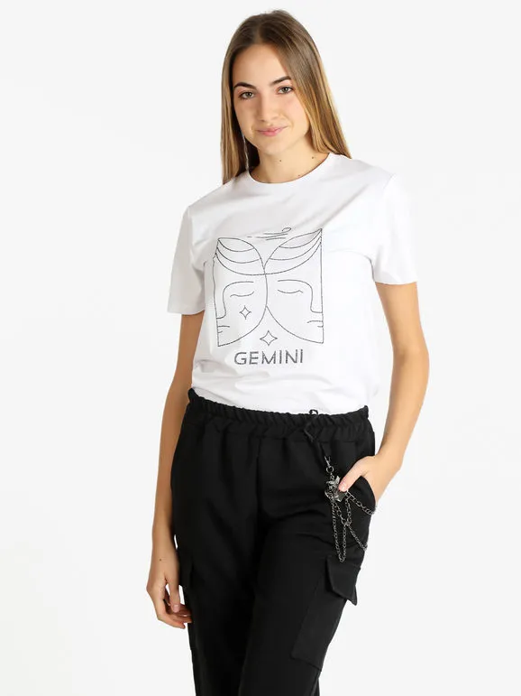 Solada Camiseta de manga corta mujer signo del zodiaco Géminis