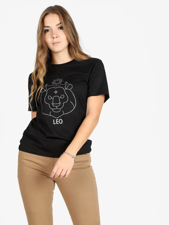 Solada Camiseta de manga corta mujer signo del zodiaco Leo