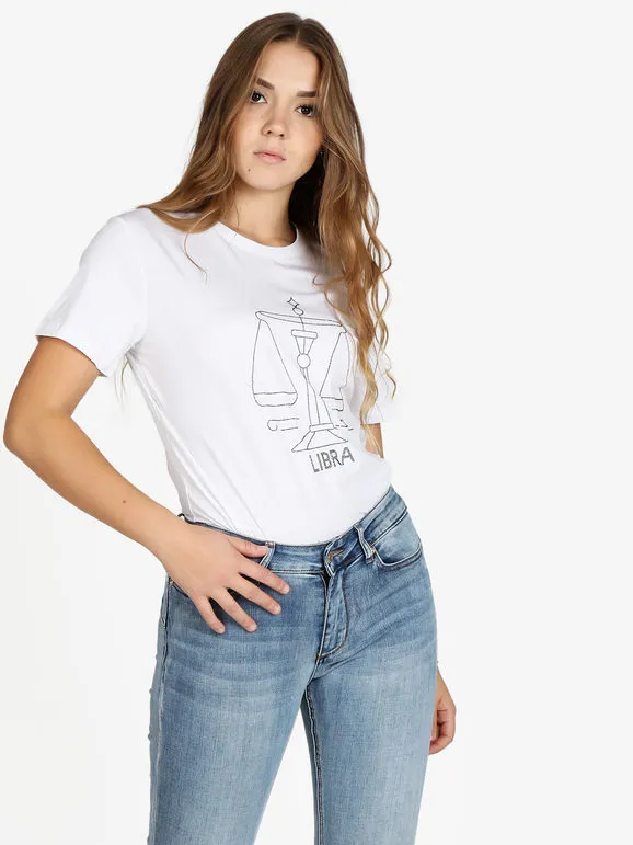 Solada Camiseta de manga corta mujer signo del zodiaco libra