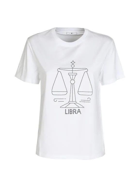 Solada Camiseta de manga corta mujer signo del zodiaco libra
