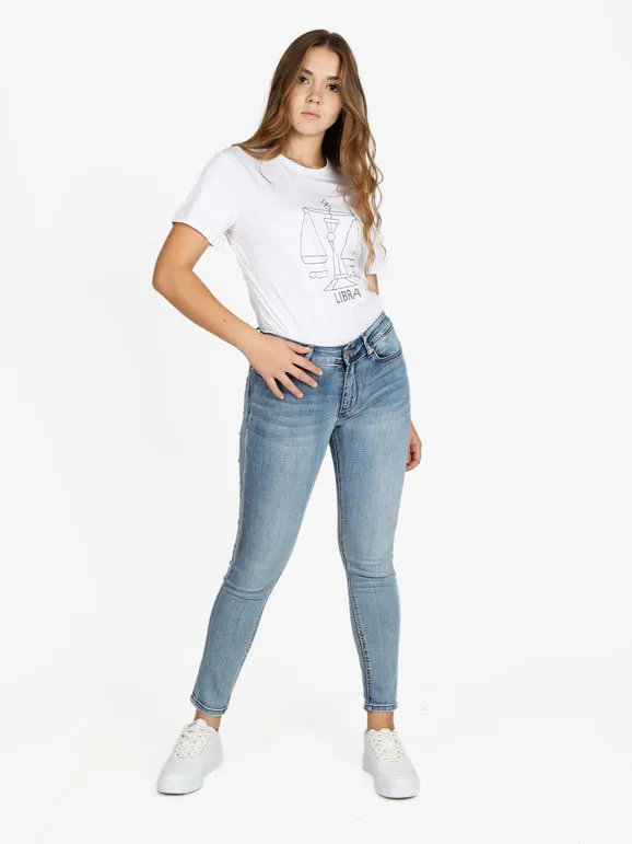 Solada Camiseta de manga corta mujer signo del zodiaco libra