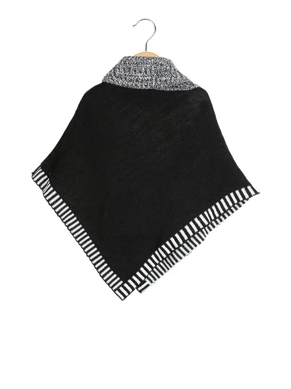 Solada Poncho de niña de punto con unicornio de lentejuelas