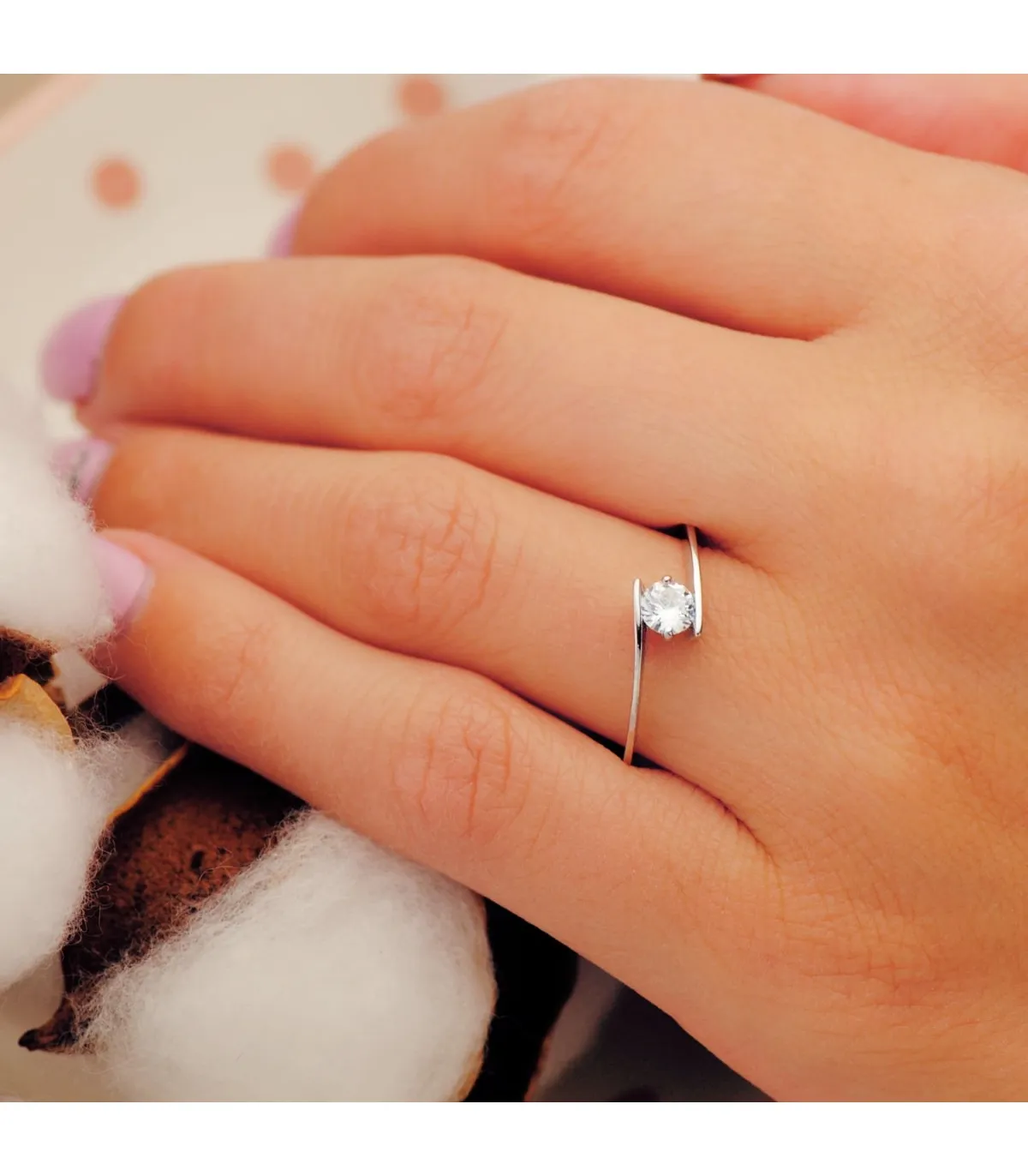 Solitaire blanc Blanca 18 Carats
