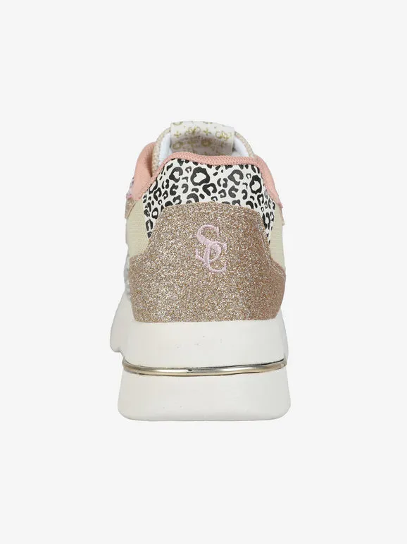 Solo Soprani Deportivas animalier de mujer con purpurina y plataforma.