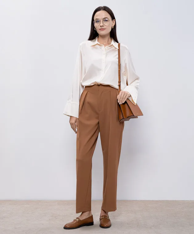 Solotre Beige silk blouse