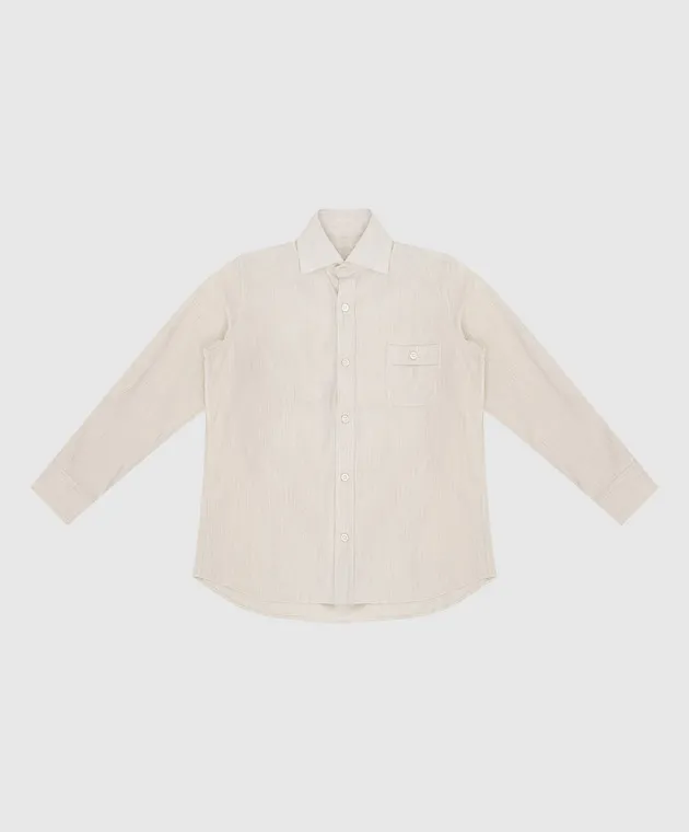 Stefano Ricci Children's light beige patterned shirt