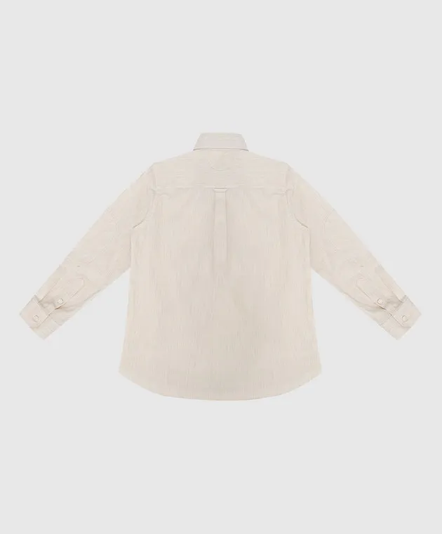 Stefano Ricci Children's light beige patterned shirt