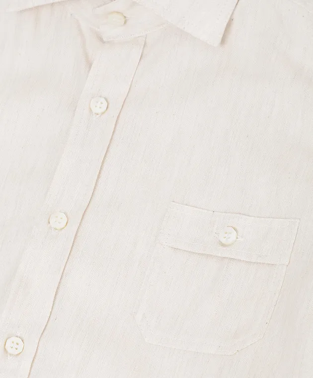 Stefano Ricci Children's light beige patterned shirt