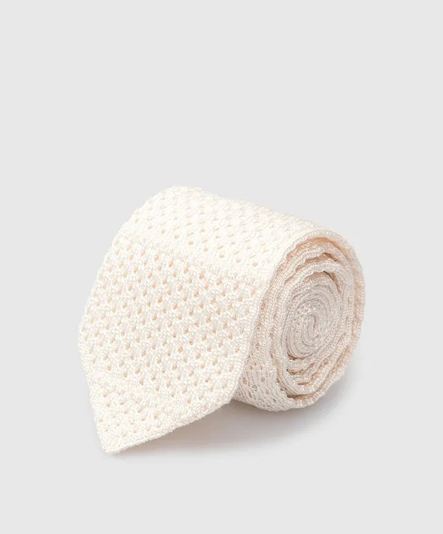 Stefano Ricci Children's light beige silk tie