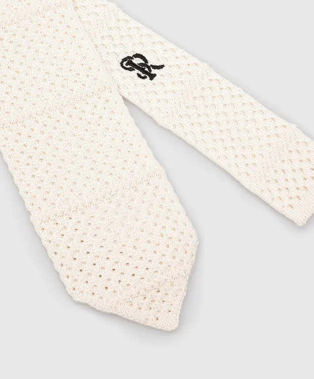 Stefano Ricci Children's light beige silk tie