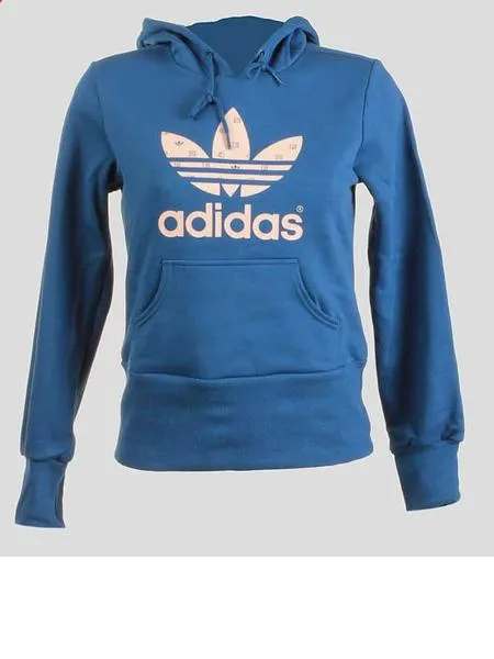 sudadera adidastrefoil hoodie azul mujer