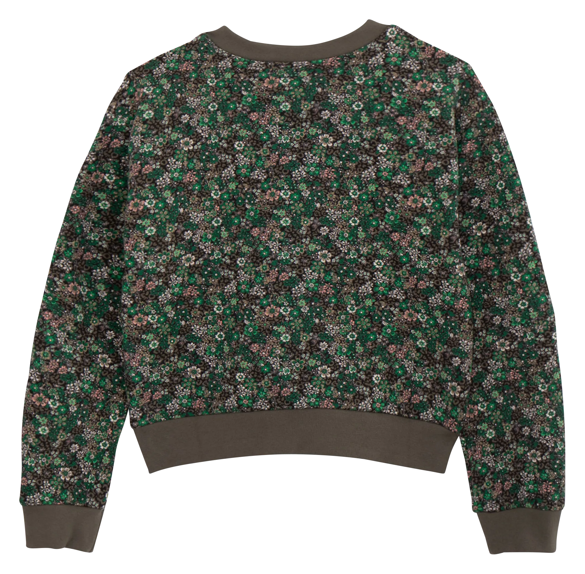 Sudadera con cuello redondo y aplique de rejilla en caqui