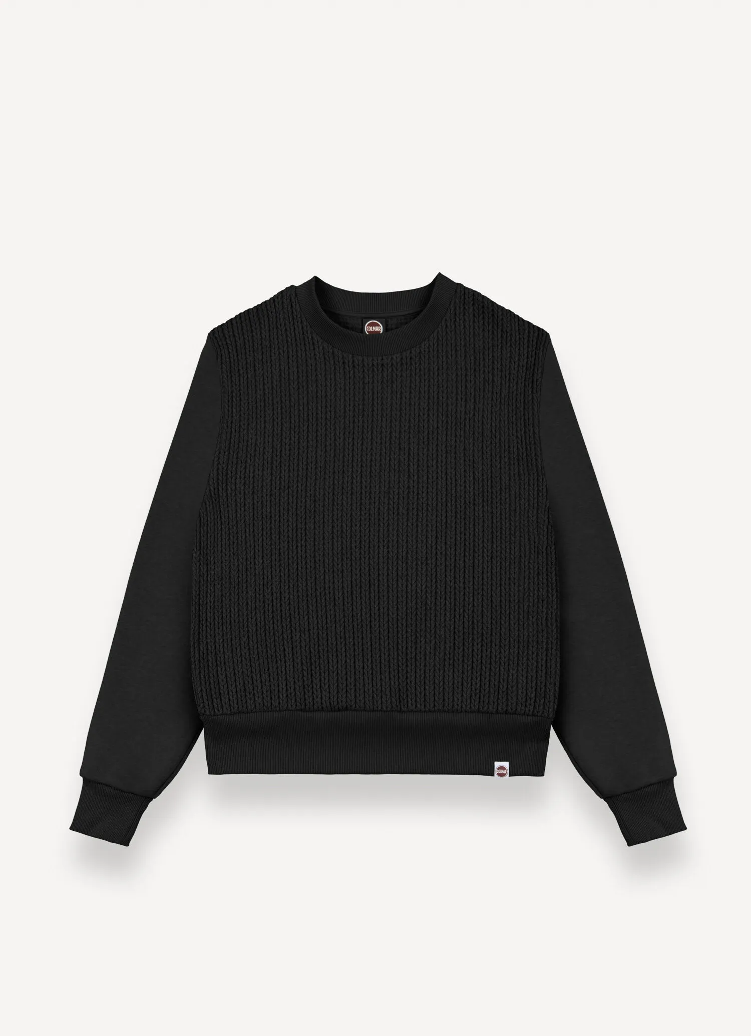 Sudadera de punto de ochos con cuello redondo