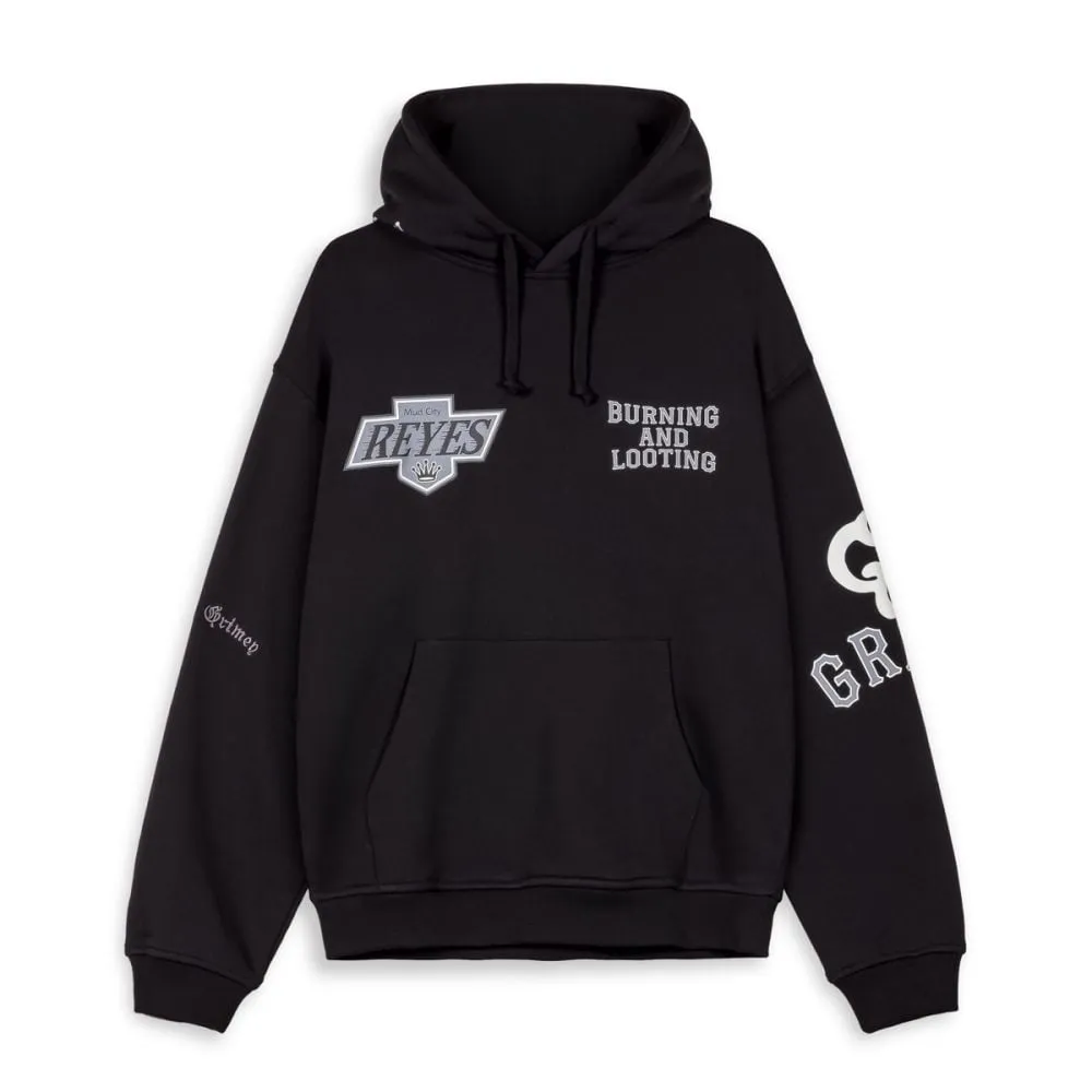 SUDADERA GRIMEY CAUSING PANIC VINTAGE HOODIE  BLACK | SS24