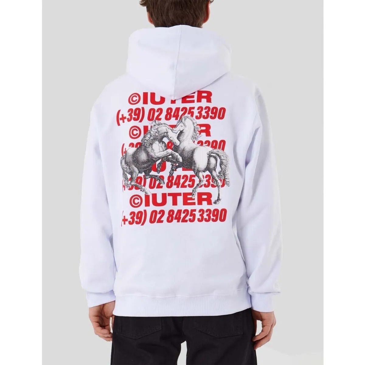 SUDADERA  HORSES HOODIE  WHITE