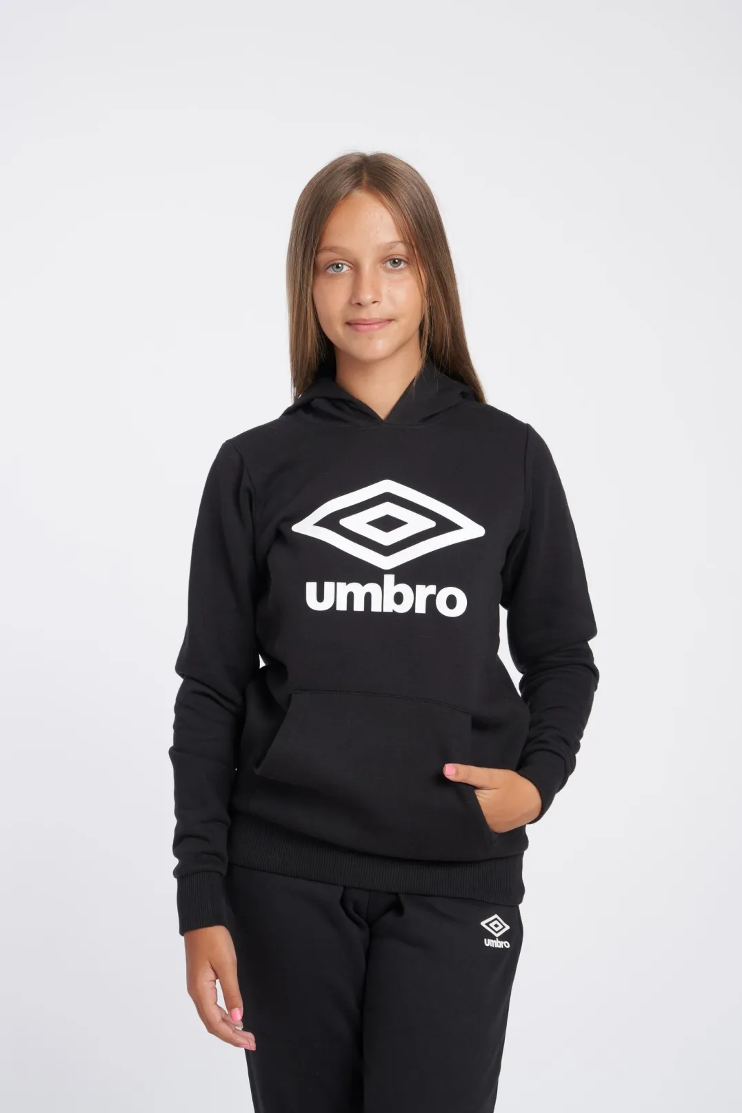Sudadera Umbro Wardrobe Hoodie Large Logo Junior Black / White
