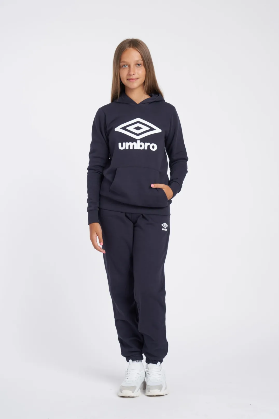 Sudadera Umbro Wardrobe Hoodie Large Logo Junior Dark Navy / White