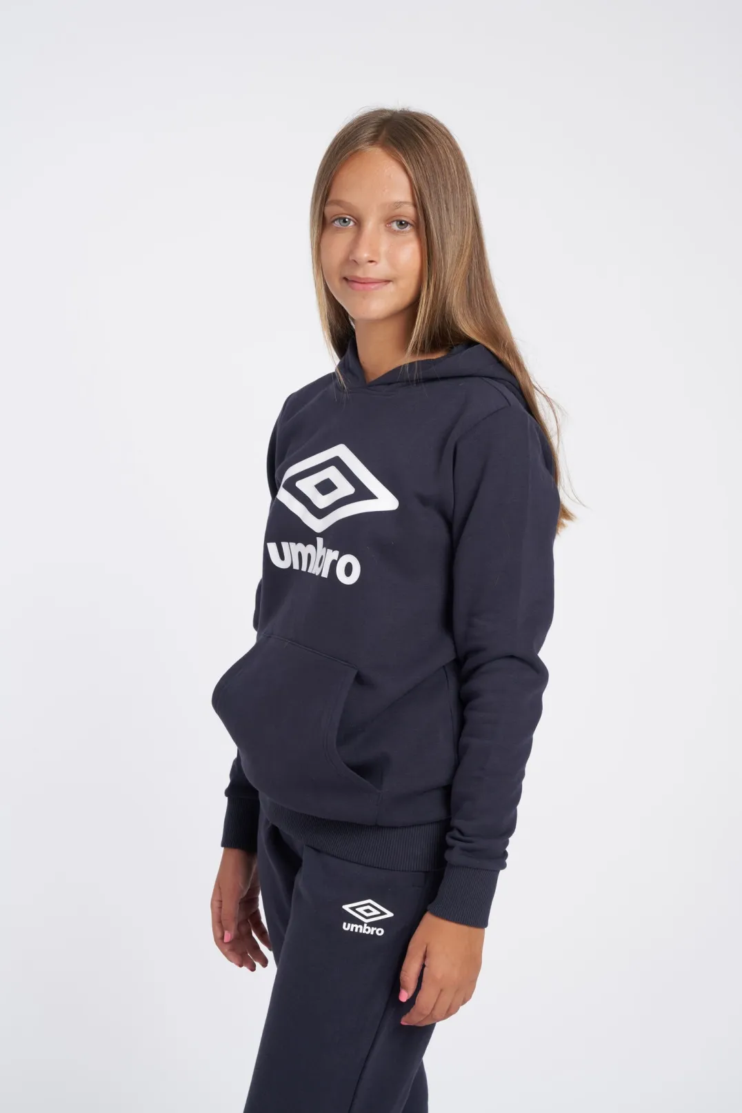 Sudadera Umbro Wardrobe Hoodie Large Logo Junior Dark Navy / White