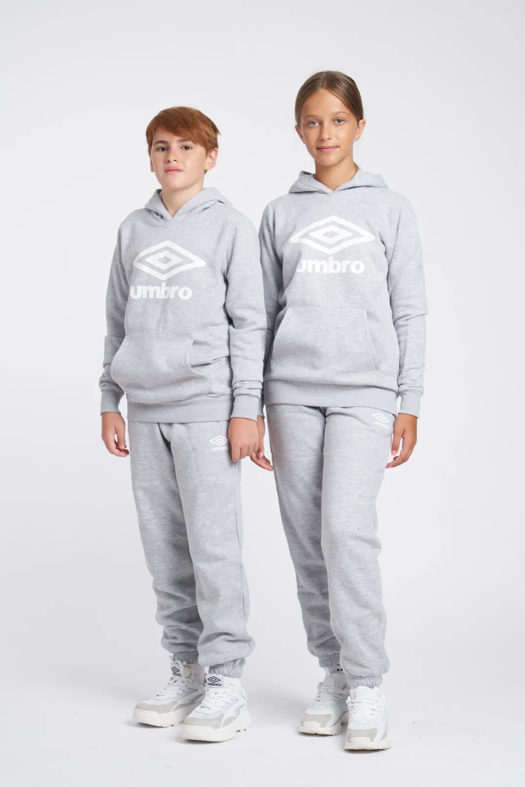 Sudadera Umbro Wardrobe Hoodie Large Logo Junior Grey / White