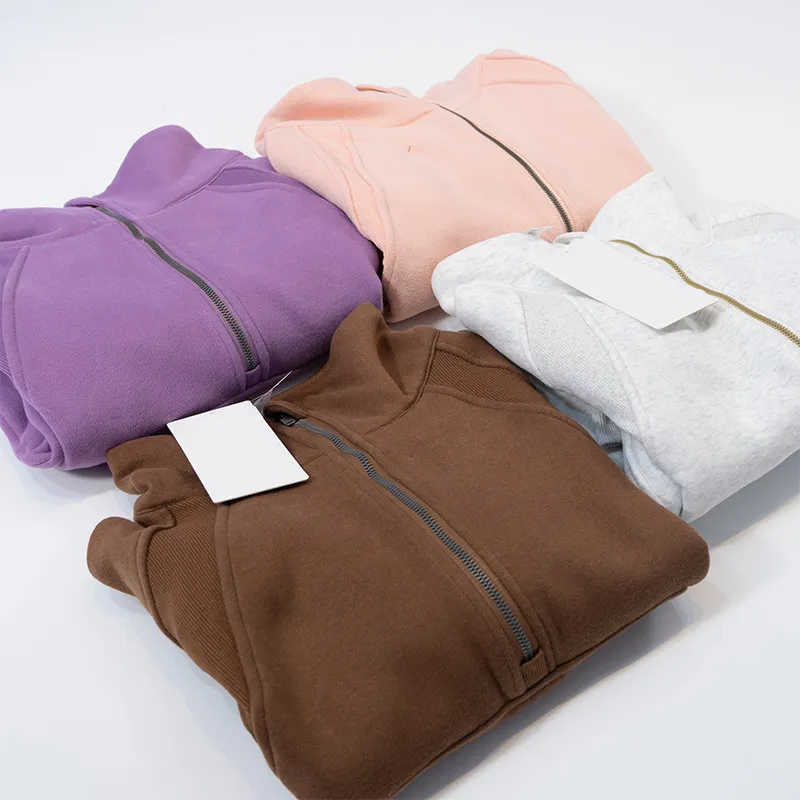 sudaderas de yoga para mujer gruesas más chaquetas de terciopelo de otoño e invierno Sports Half Zip Terry Diseñador Sweater Cho