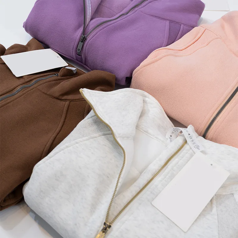 sudaderas de yoga para mujer gruesas más chaquetas de terciopelo de otoño e invierno Sports Half Zip Terry Diseñador Sweater Cho