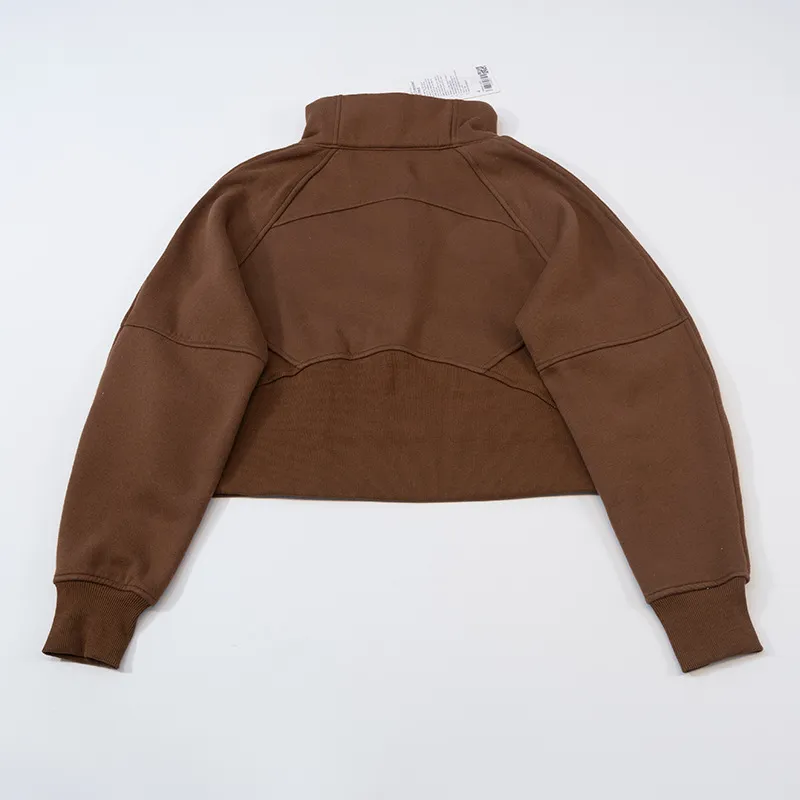 sudaderas de yoga para mujer gruesas más chaquetas de terciopelo de otoño e invierno Sports Half Zip Terry Diseñador Sweater Cho