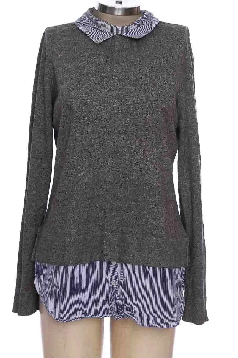 SWEATER COLOR GRIS  AQUA