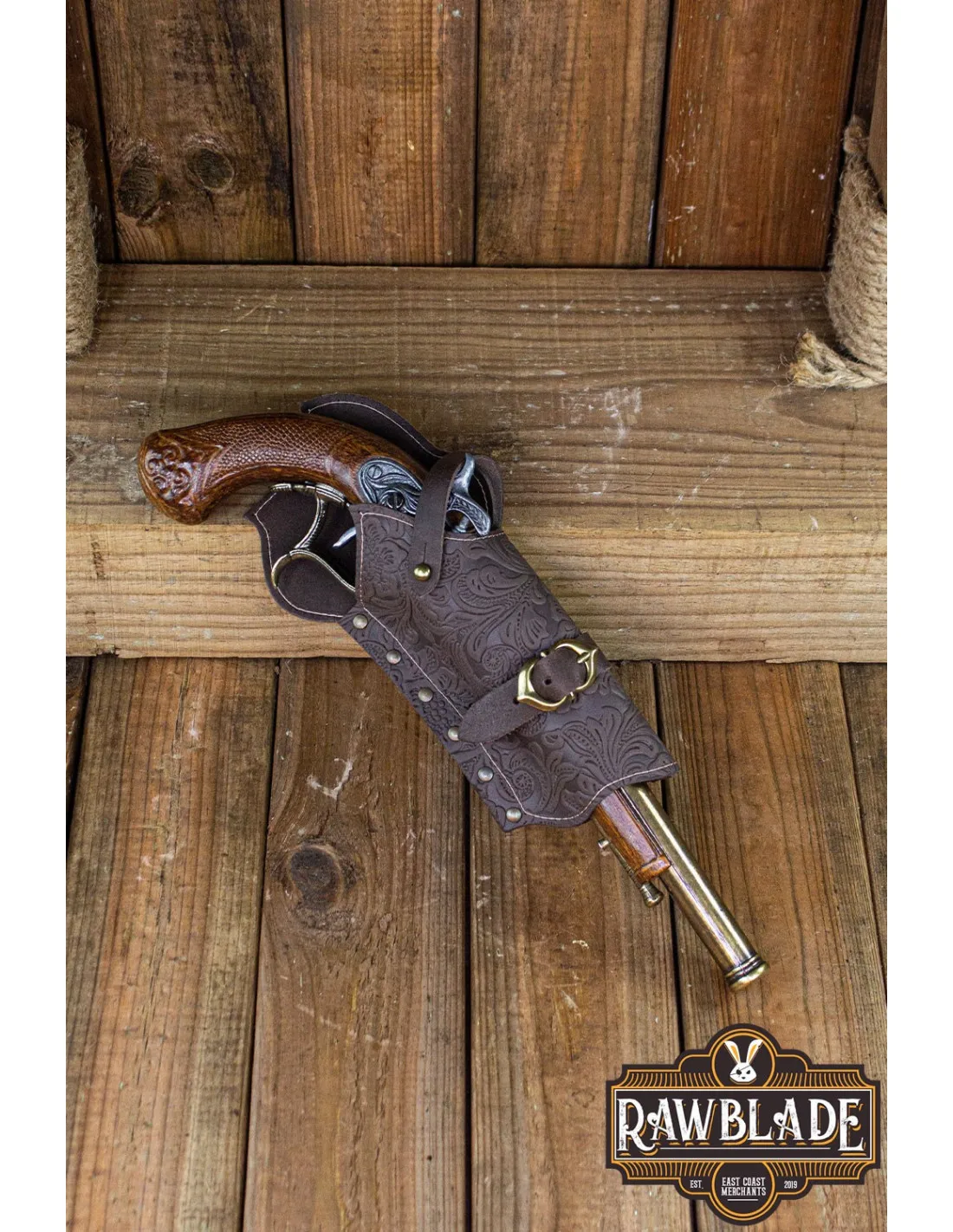 TAHALí DE PISTOLA DELUXE JACK RACKHAM DERECHA  MARRóN