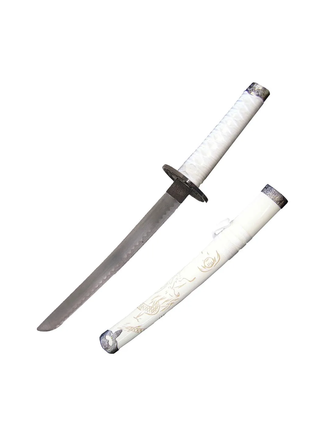 Tanto decorativo Dragón saya blanca (54 cm.)