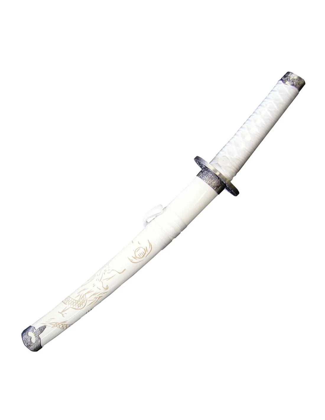 Tanto decorativo Dragón saya blanca (54 cm.)