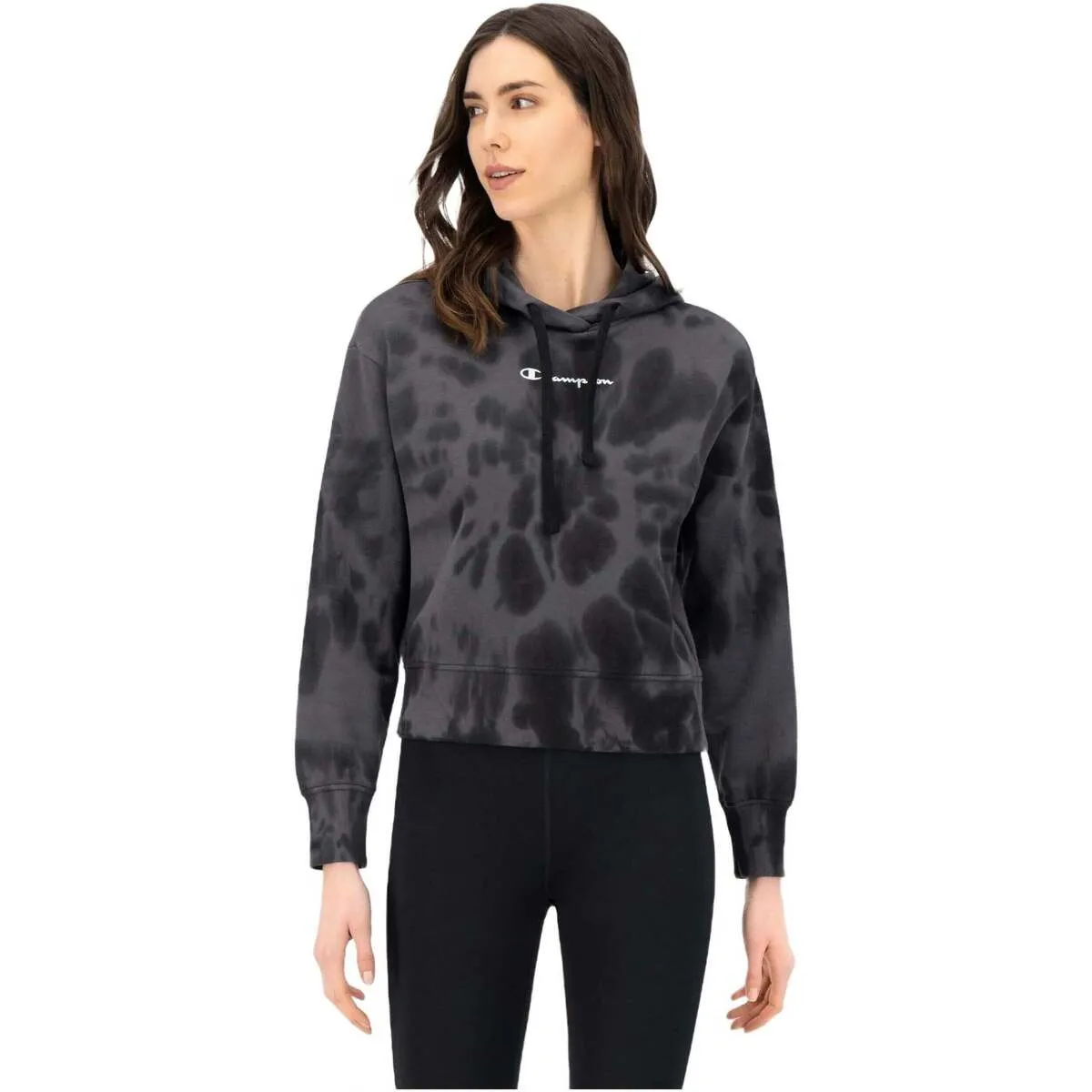TIEDYE PRINT CROPPED HOODIE