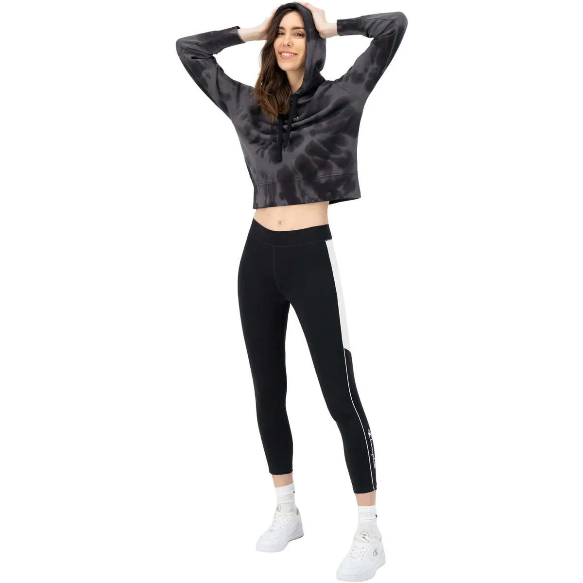 TIEDYE PRINT CROPPED HOODIE