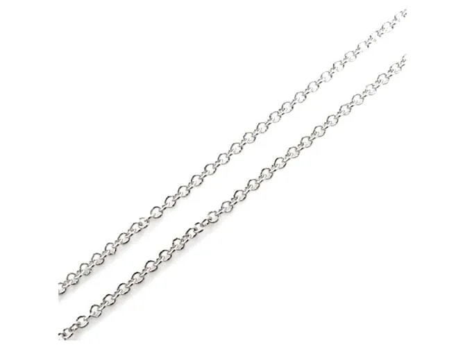 Tiffany & Co Collar Tiffany K18WG de oro blanco T Smile pequeño Dorado 
