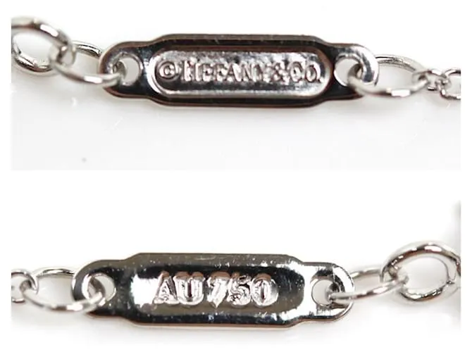 Tiffany & Co Collar Tiffany K18WG de oro blanco T Smile pequeño Dorado 